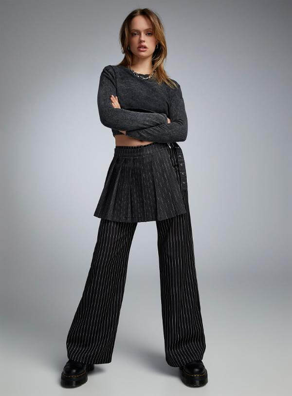Skirt Pants Combo Outfit