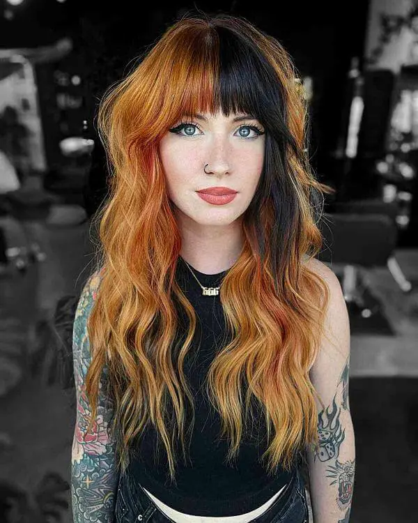 Color Block Hair With Bangs