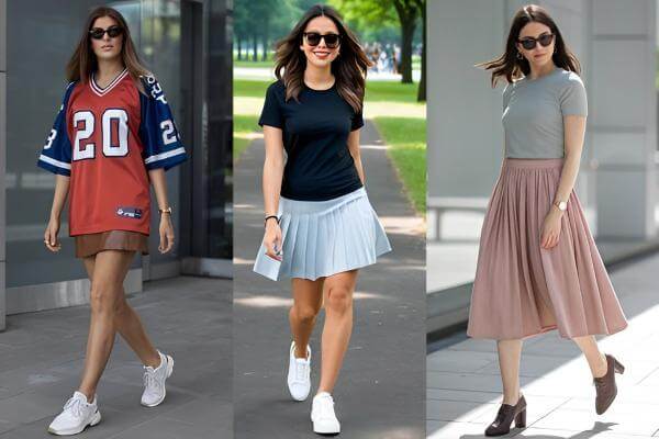 Jersey With Skirt Outfit Ideas Women