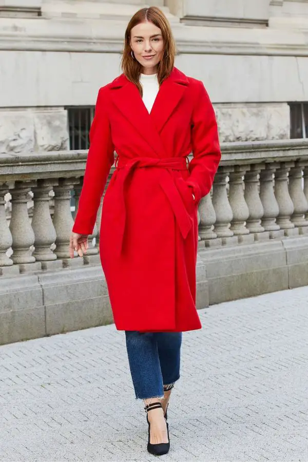 Red Coat Outfit Winter Street Style