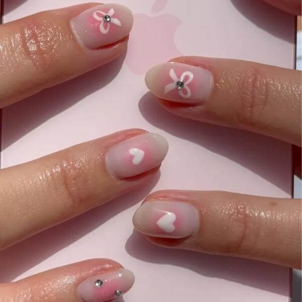 Simple Bow Nail Designs