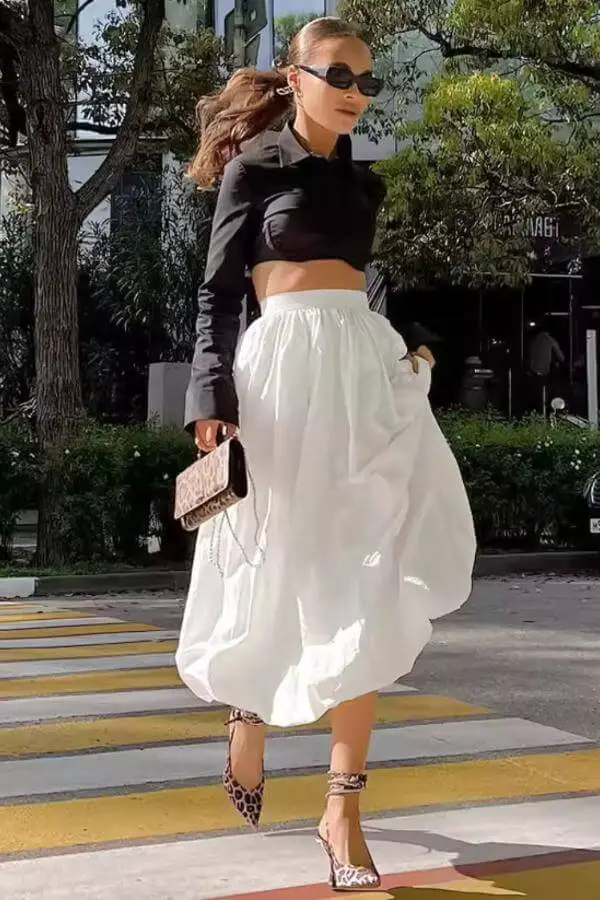 Balloon Skirt Street Style
