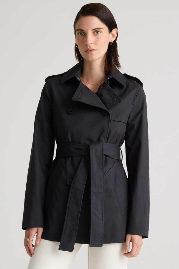 Black Short Trench Coat Outfit