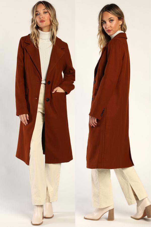 Brown Coat Outfit Casual