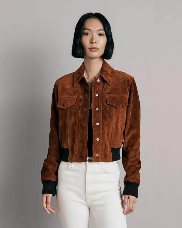 Brown Suede Jacket Outfit 2024