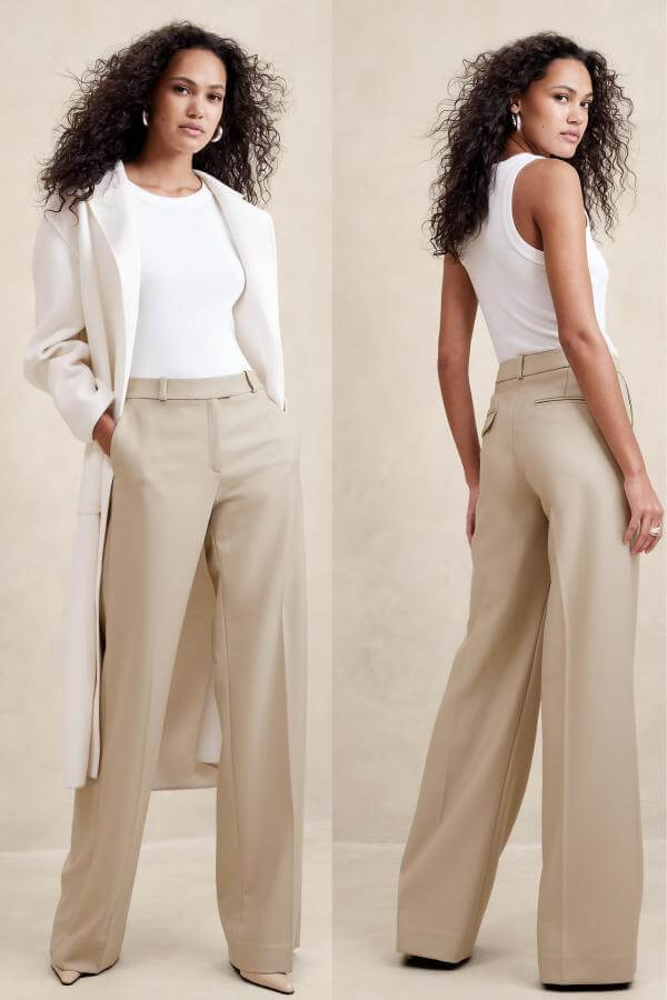 Cream Wool Pants Outfit