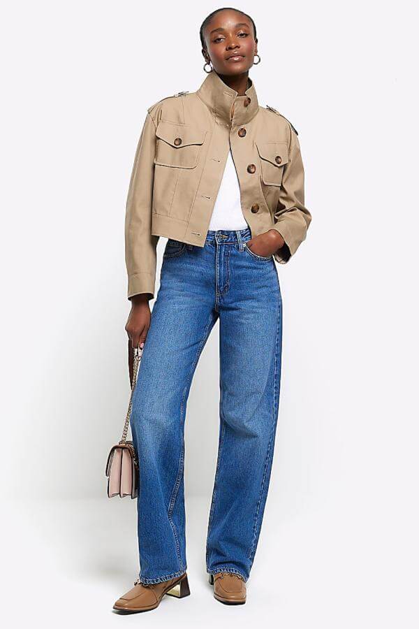 Cropped Trench Coat Casual