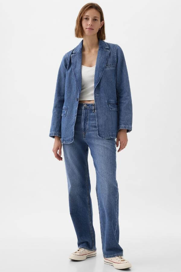 Denim Blazer Casual Outfit