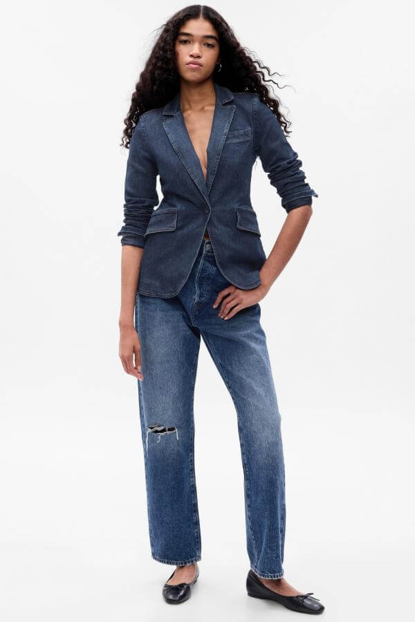Denim Blazer Outfit Women