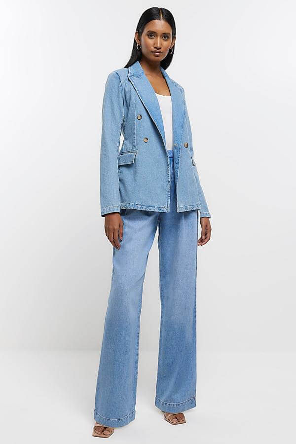 Denim Blazer Work Outfit