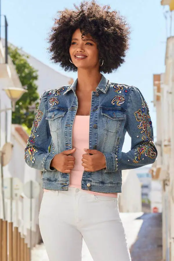 Embellished Denim Jacket Embroidery