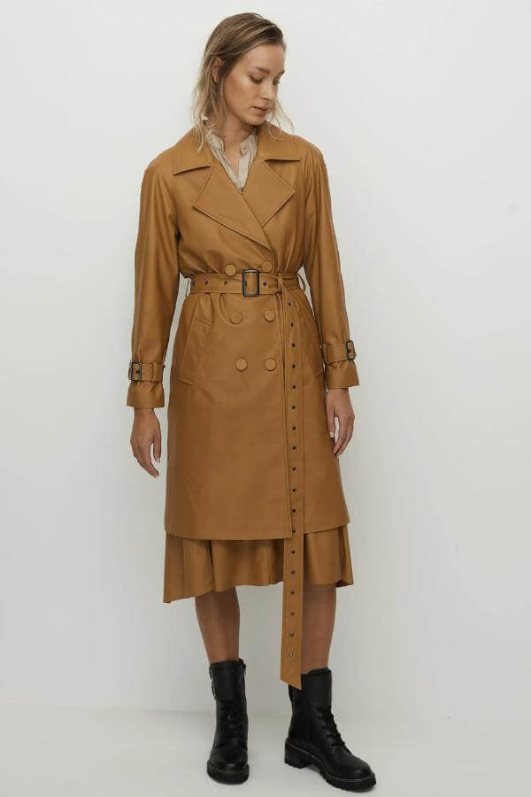 Leather Trench Coat Outfit Casual