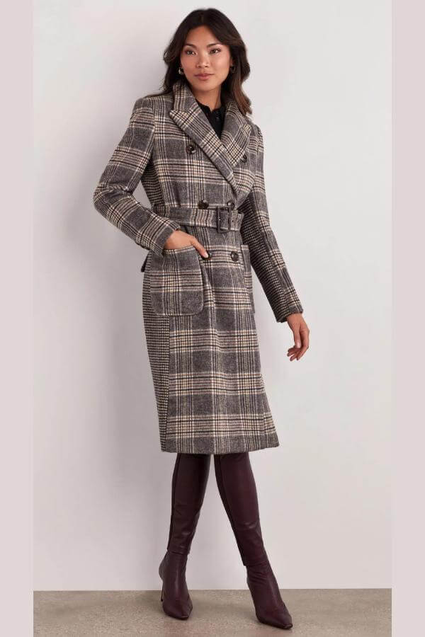 Long Plaid Coat Outfit
