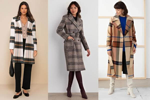 Long Plaid Coat Outfits