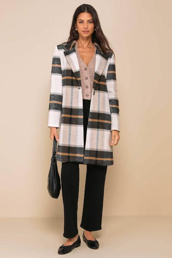 Long Plaid Coats for Women