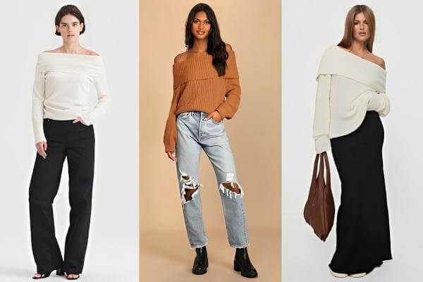 Off The Shoulder Sweater Outfit Ideas