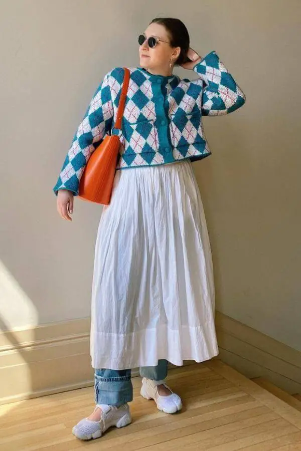 Skirt Over Jeans Outfit Together