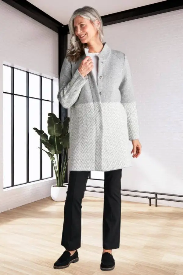Sweater Coat Outfit Street Style