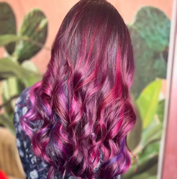 Raspberry Hair Color Highlights