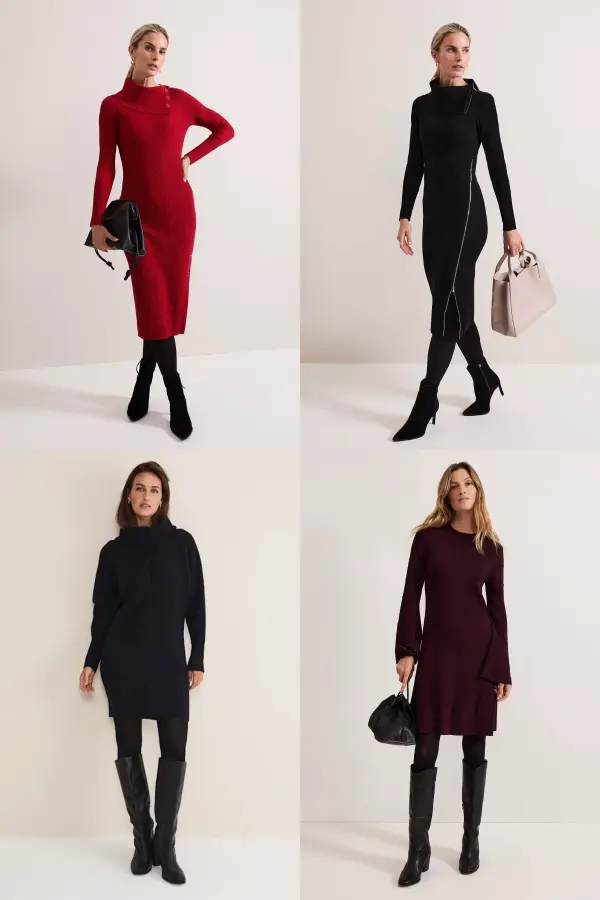 Winter Dress Outfits With Boots