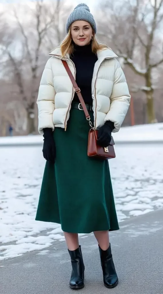 Winter Skirt Outfit Cold Weather