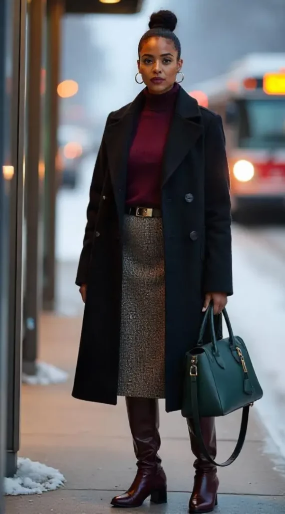 Winter Skirt Outfits Women