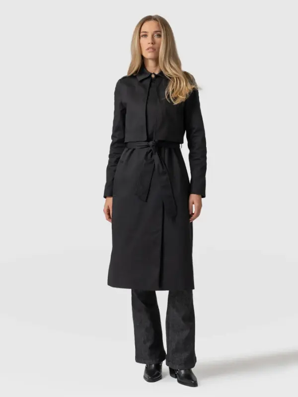 Black Trench Coat Outfit Fall