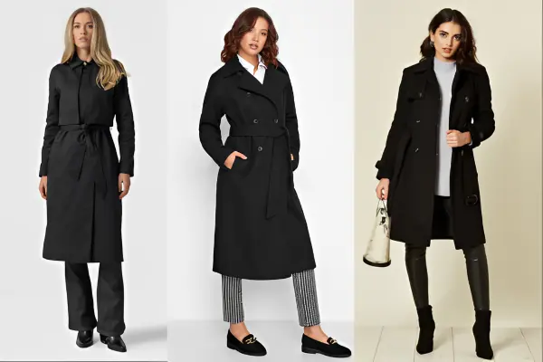 Black Trench Coat Outfits For Women