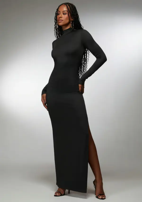 Open Back Maxi Dress Long Sleeve