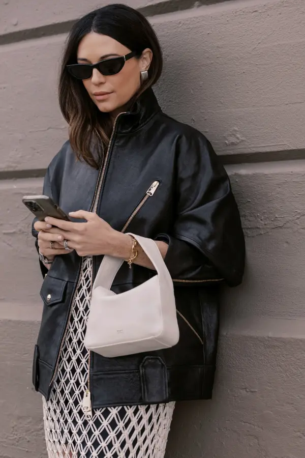 Oversized Leather Jacket Casual Outfits