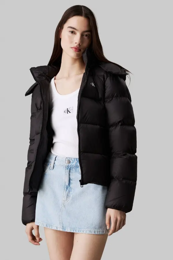 Short Puffer Jacket With Skirt