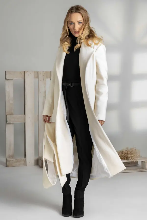 White Winter Coat Outfit Classy