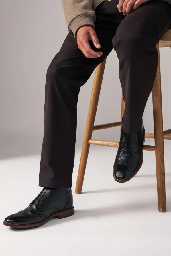 Black Brogue Men Boots
