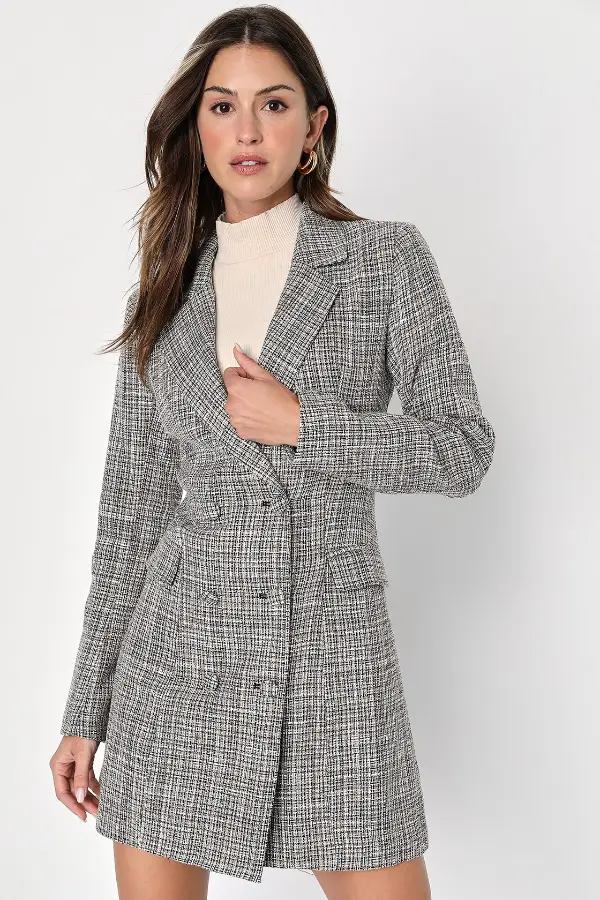 Grey Blazer Mini Dress