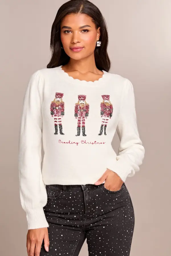 White Christmas Sweater Outfit 