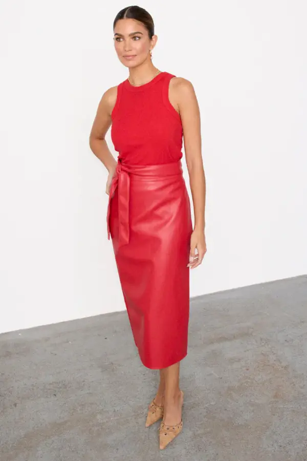 Faux Leather Skirt Outfit