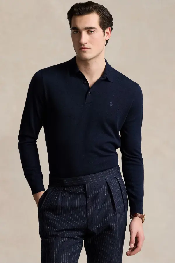 Black Polo Sweater Men