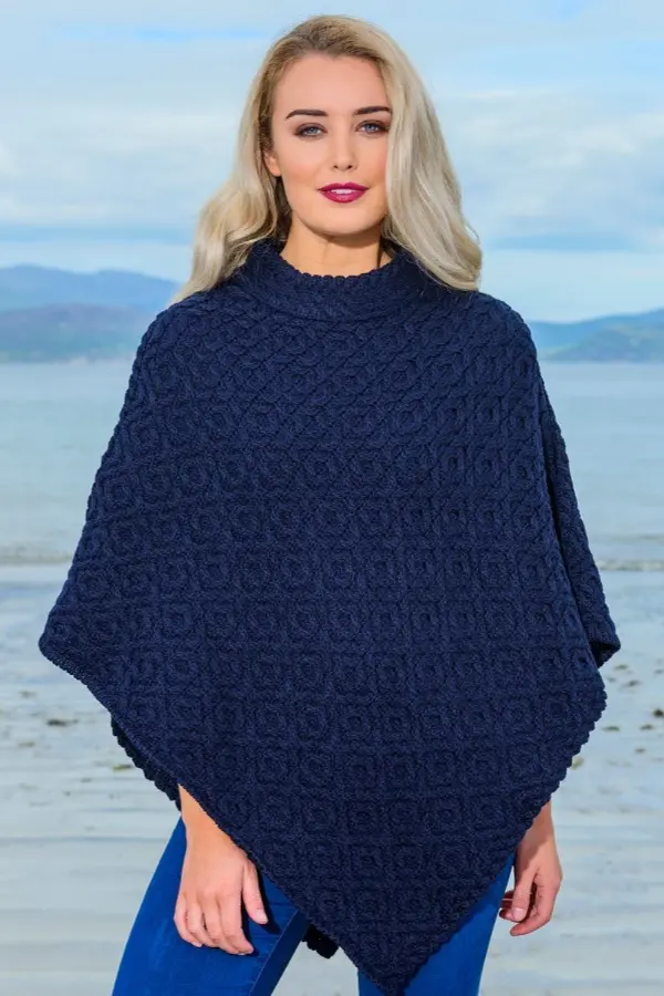 Blue Poncho Outfit