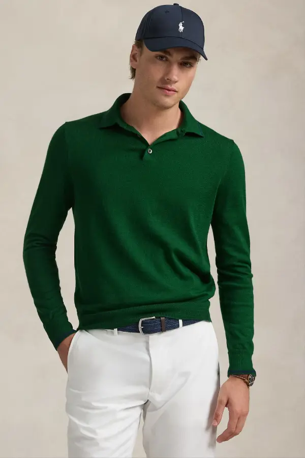 Green Polo Sweater Men