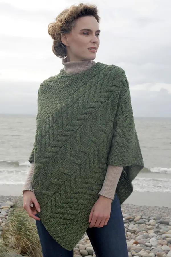Green Poncho Outfit