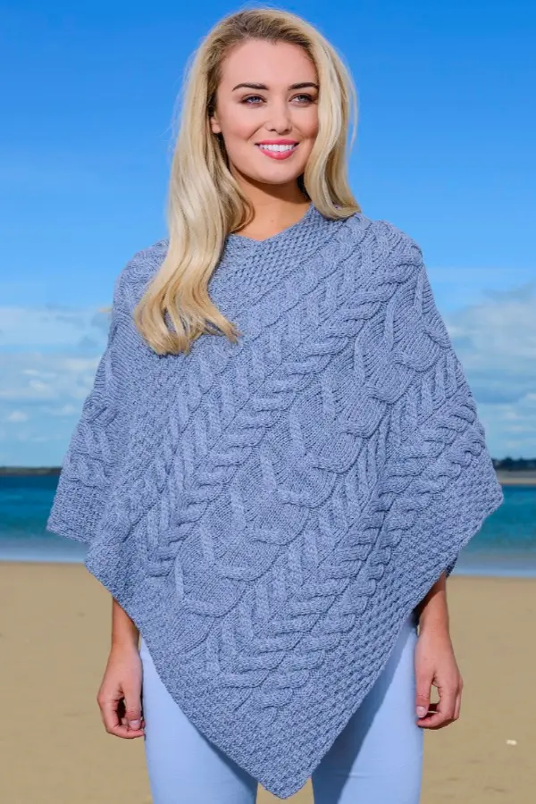 Grey Poncho Outfit