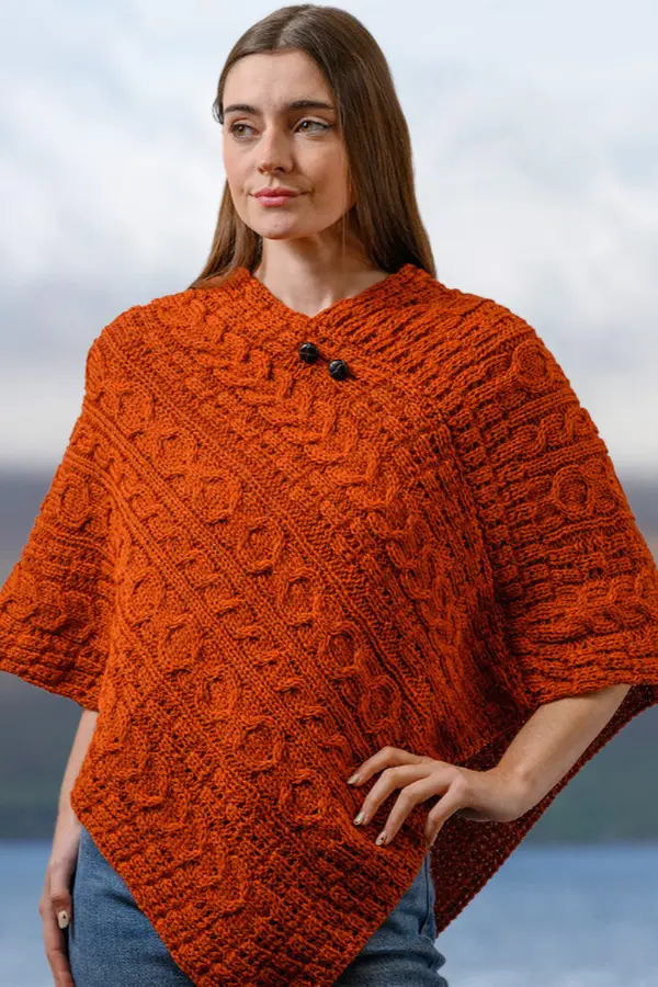 Orange Poncho Outfit