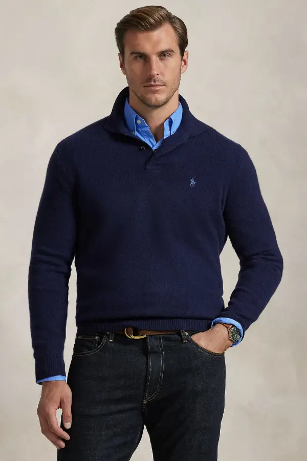 Polo Collar Sweater Outfit Men