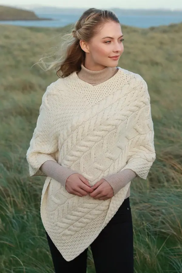 White Poncho Outfit