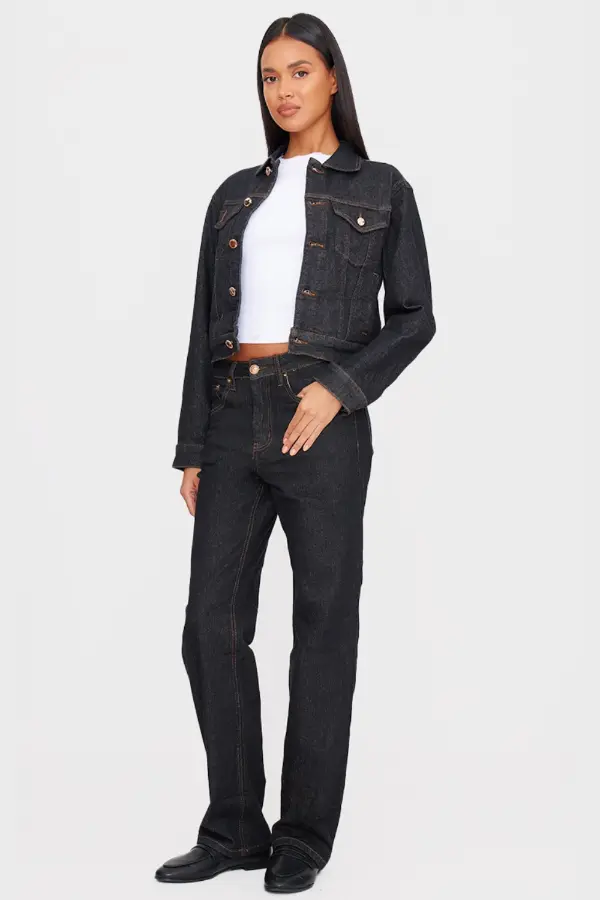 Dark Blue Denim Jacket Outfit