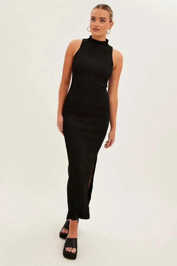 High Neck Sleeveless Dress