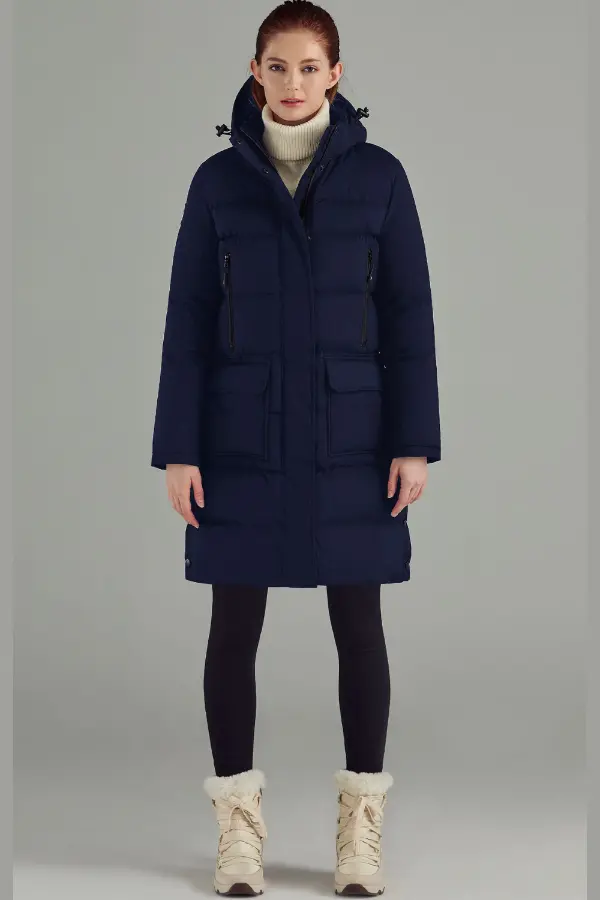 Navy Puffer Jacket Outfit