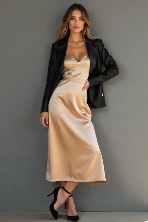 Satin Dress With Jacket