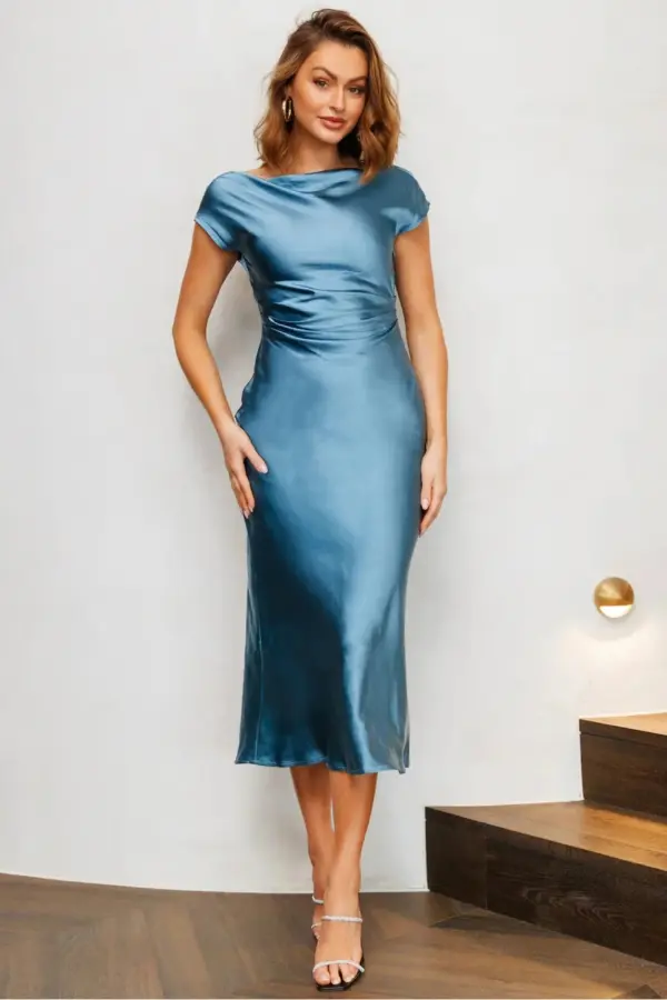 Satin Midi Dress Outfit 