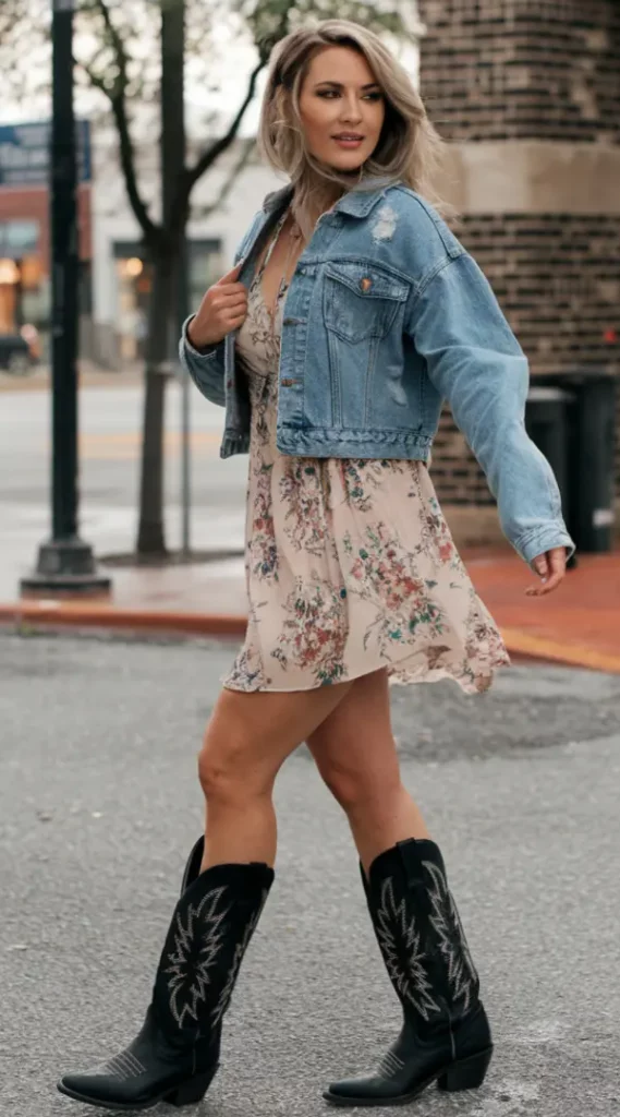 Tall Cowboy Boots Outfit